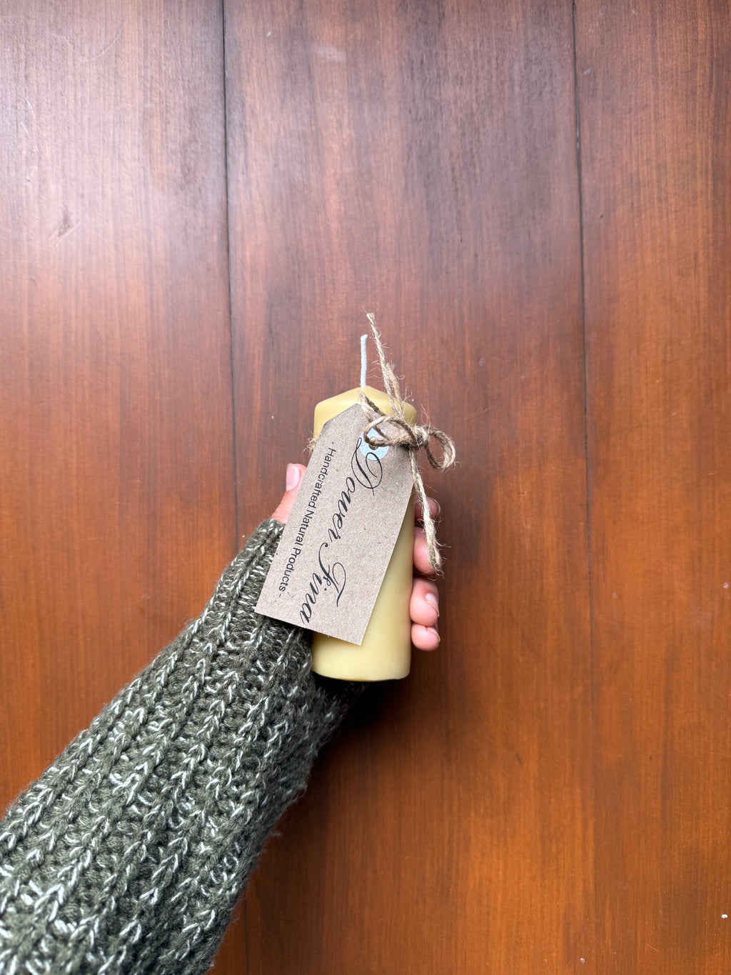 Handmade natural beeswax candle Byron Bay, Northern Rivers. Organic.