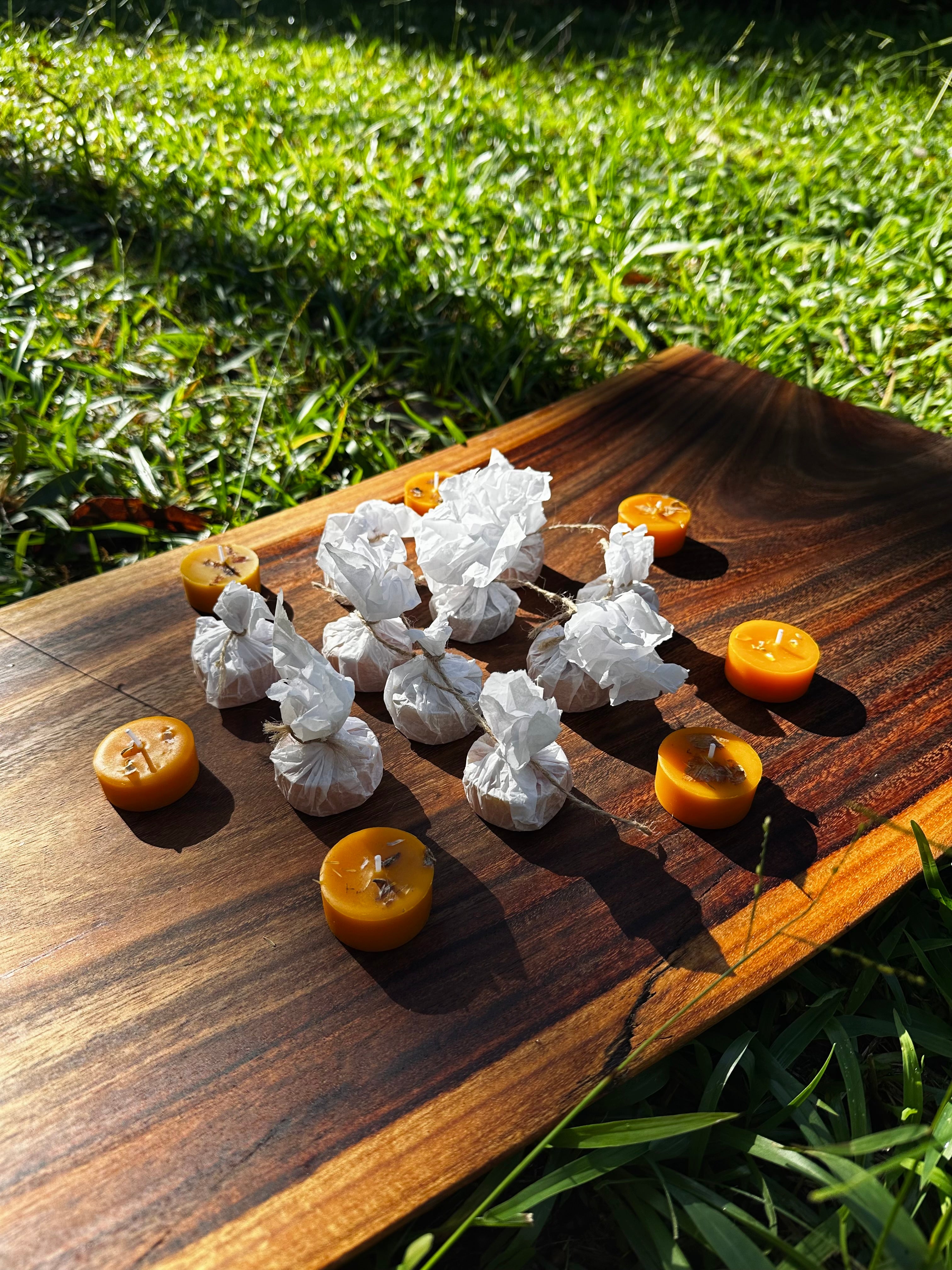 organic handmade beeswax tealight candles northern rivers non toxic byron bay