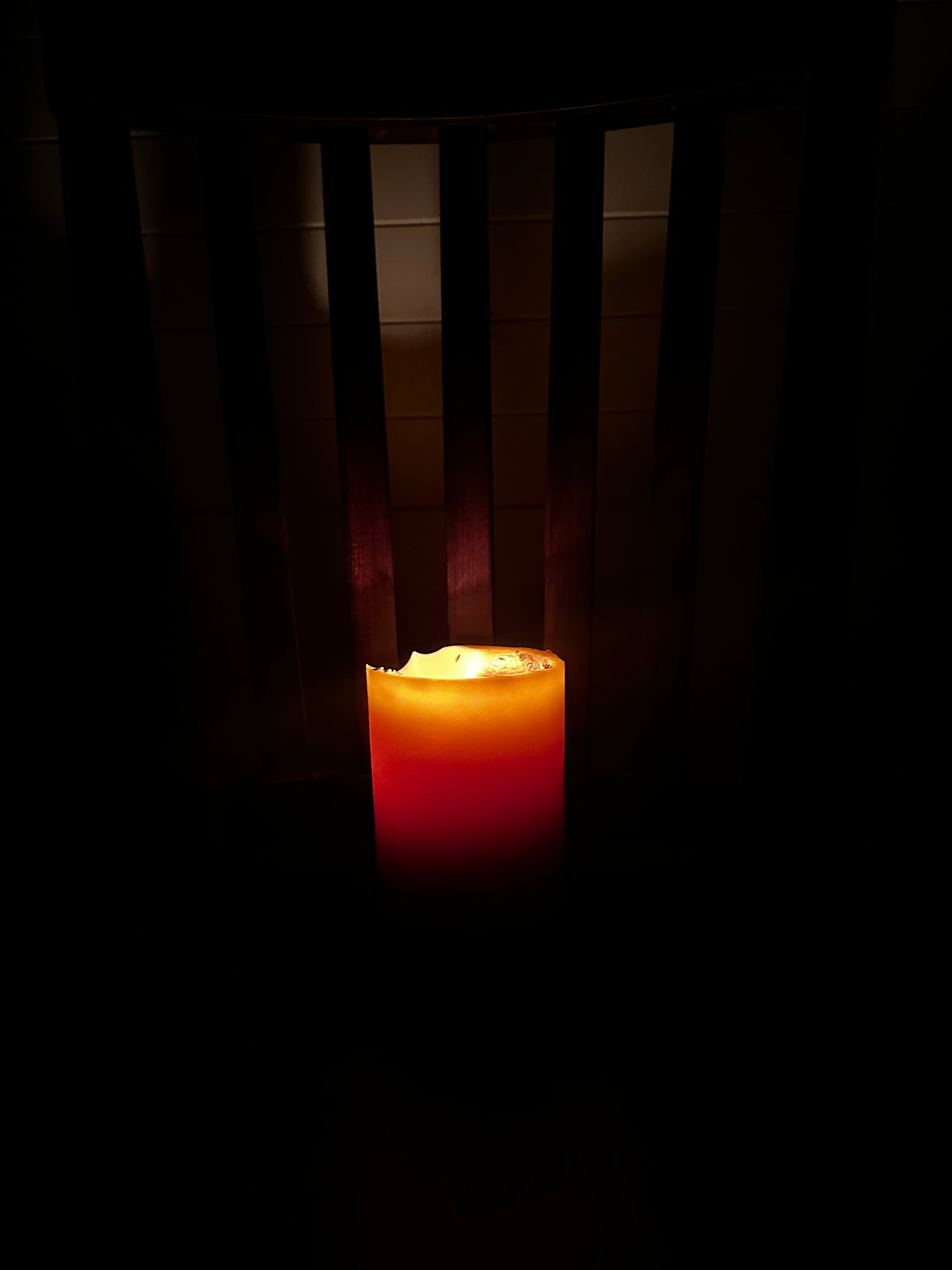 Warm glowing large handmade beeswax candle near Byron Bay. Natural organic beeswax. Chemical free.