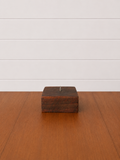Wooden candle holder. Recycled sustainable hardwood timber. Beeswax candles. Handmade.
